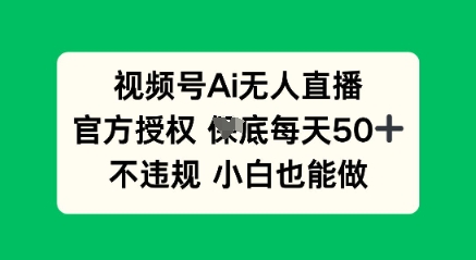 视频号AI无人直播，官方授权  每天50+，不违规 小白也能做-小七网创