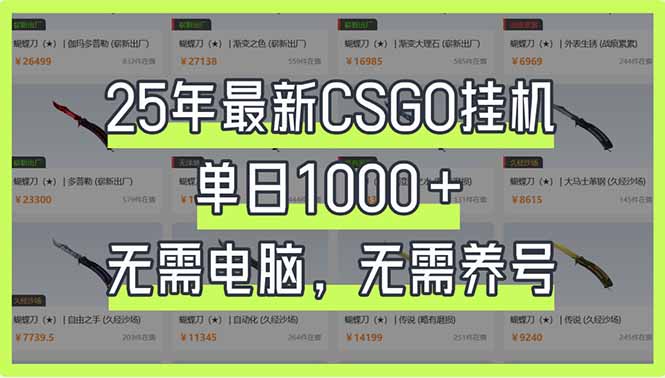 (14178期)25年最新CSGO挂机系统,单日1000+,无需电脑,无需养号,0基础可上手-小七网创