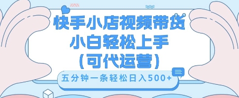 快手视频带货挣佣金，从开通到发布挂链接，小白轻松学会，5分钟搬运一条，轻轻松松日入5张【揭秘】-小七网创