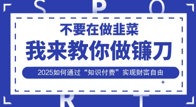 韭菜生涯终结者,我来教你做镰刀,2025如何通过“知识付费”实现财F自由【揭秘】-小七网创